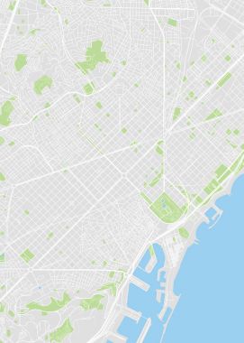 Barcelona renkli vektör harita