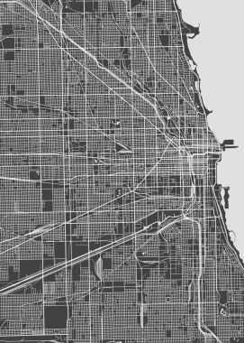 Chicago şehir planı, detaylı vektör harita