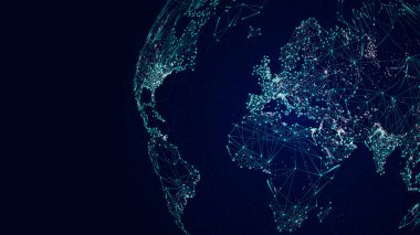 Dünya Uluslararası Ağ, bilim-kurgu dünya harita arka plan