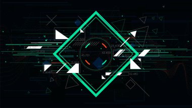 Teknik fütüristik soyut arka planlar, renkli kare