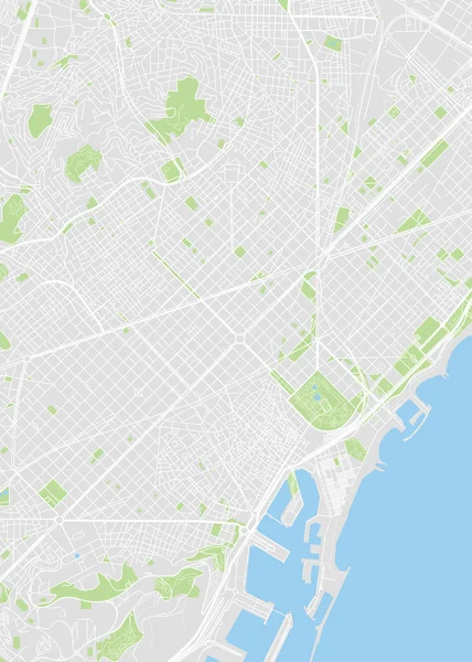 Barcelona mapa vetorial colorido —  Vetores de Stock