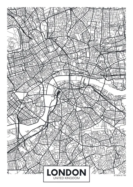 Vector poster map city London — Stock Vector