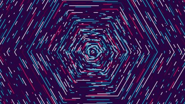 Renk altıgen cyber tünel, teknolojik soyut vektör arka plan