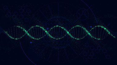 Fütüristik yapısının Dna, bilim-kurgu arabirimi, vektör arka plan resmini