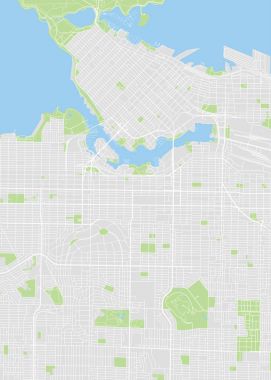 Vancouver renkli vektör harita