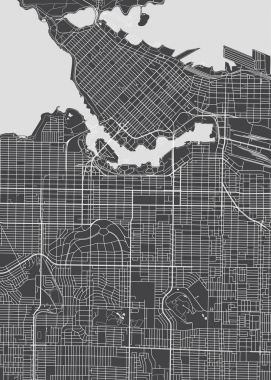 Vancouver şehir planı, detaylı vektör harita