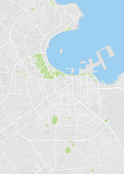 Doha Farbvektor Stadtplan — Stockvektor