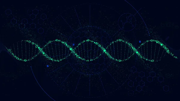 Fütüristik yapısının Dna, bilim-kurgu arabirimi, vektör arka plan resmini — Stok Vektör