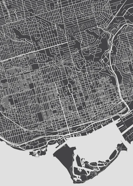 Plán města Toronto, podrobné Vektorová mapa — Stockový vektor