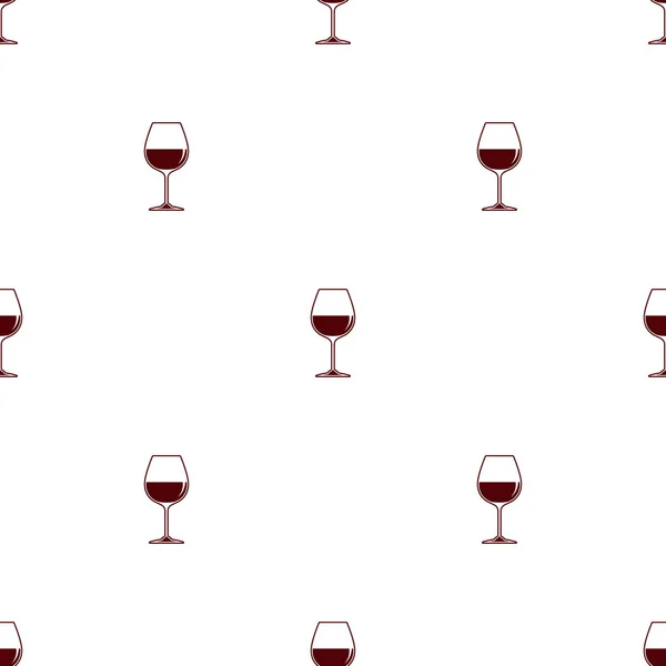 Nahtloser Muster-Vektor minimalistischer Hintergrund mit Weinglas Rotwein — Stockvektor