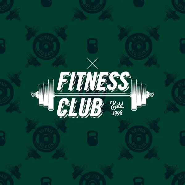 Fitness kulübü logosu dumbbells, vektör çizim ile seamless modeli