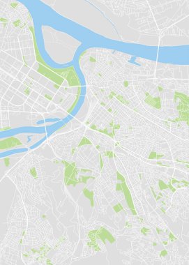 Belgrad renkli vektör harita