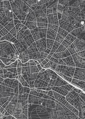 Berlin şehir planı, detaylı vektör harita