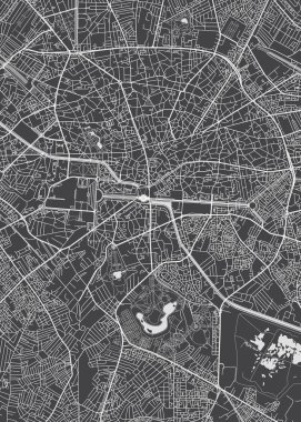 Bucharest city plan, detailed vector map clipart
