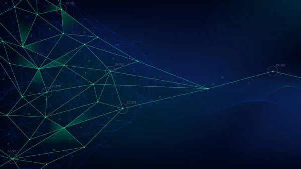 Analytische Netwerk Polygonale Opbouw Met Lijnen Mesh Futuristische Technologie Vectorillustratie — Stockvector