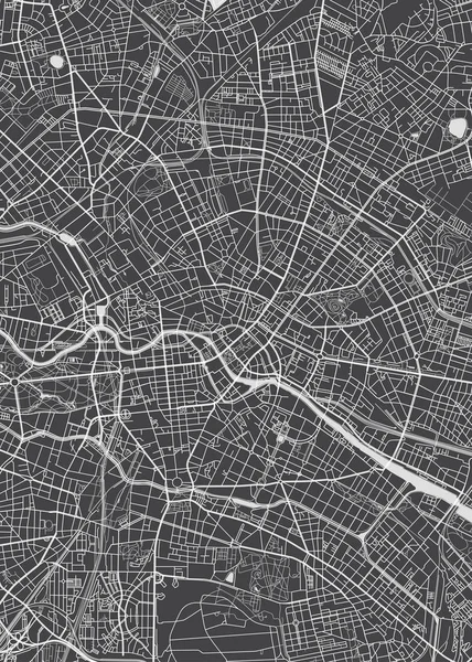 Plan Ville Berlin Carte Vectorielle Détaillée — Image vectorielle