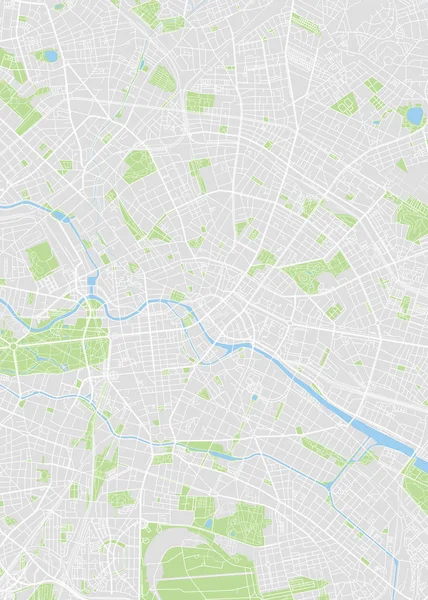 Цветная Векторная Карта Берлина — стоковый вектор