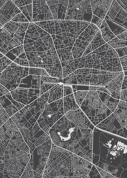 Bucharest city plan, detailed vector map
