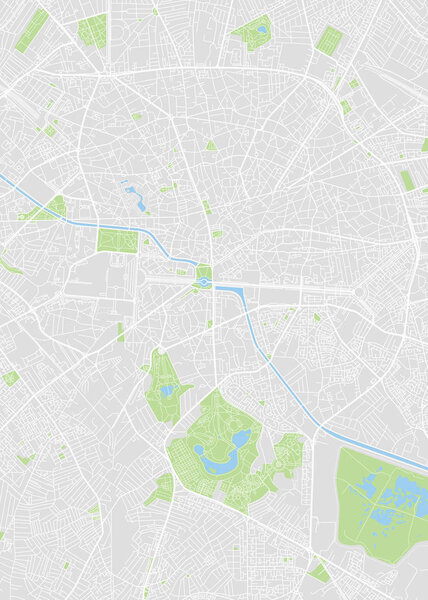 Bucharest colored vector map