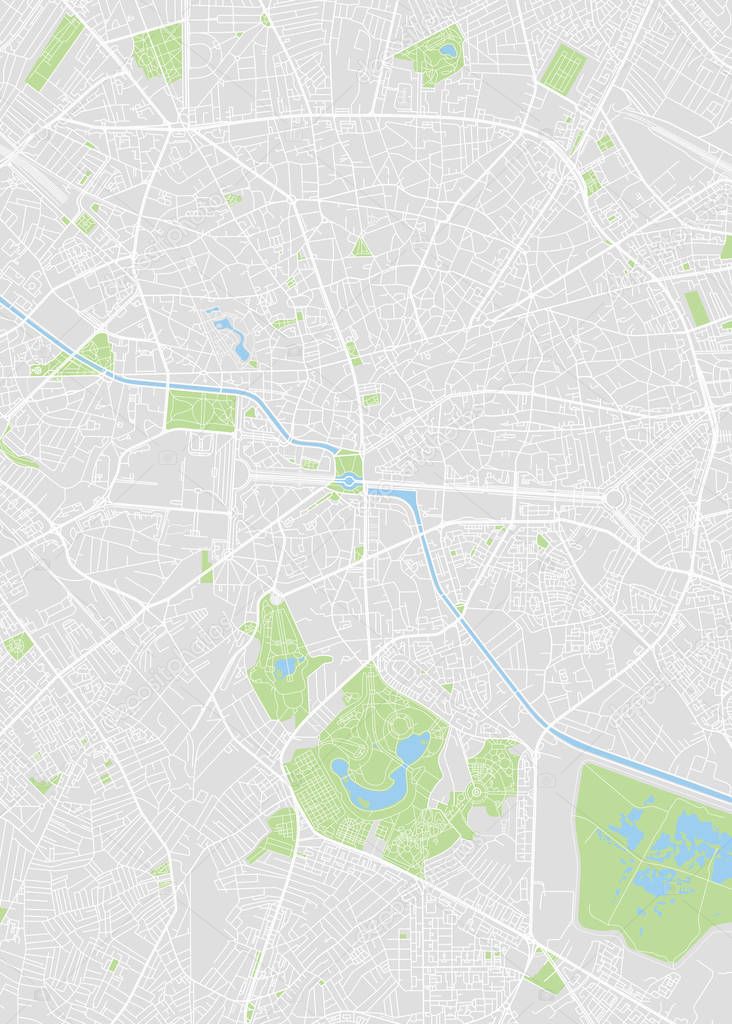 Bucharest colored vector map