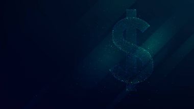 Doları soyut poligon noktaları, düşük Poli geleceğin teknolojisi