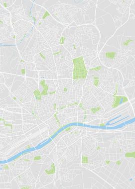 Frankfurt am Main colored vector map clipart