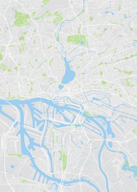 Hamburg renkli vektör harita