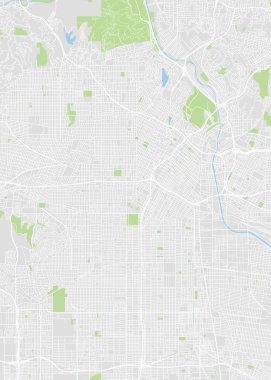 Los Angeles renkli vektör harita