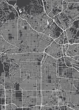 Los Angeles şehir planı, detaylı vektör harita