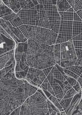 Madrid şehir planı, detaylı vektör harita
