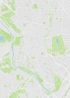 Madrid renkli vektör harita