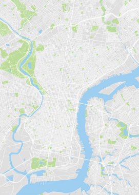 Philadelphia renkli vektör harita