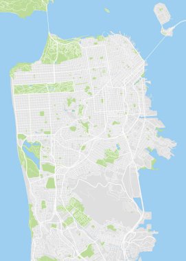 San Francisco renkli vektör harita