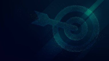 Hedef Merkezi oklarla, geleceğin teknolojisi iş vektör arka plan vurmak