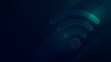 Kablosuz geleceğin teknolojisi ve ağ kavramı, düşük Poli Wi-Fi