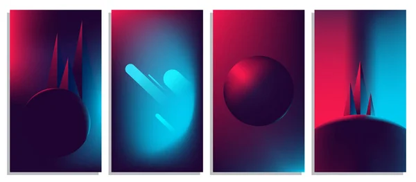 Colorful Abstract Light Neon Blurred Gradients Retro Futuristic Background — Stock Vector