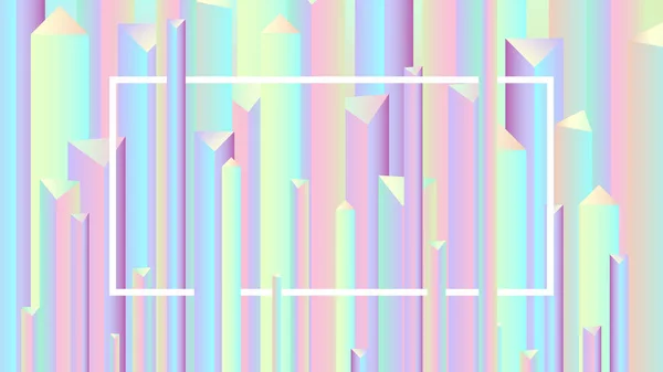 Красочные Абстрактные Яркие Голографический Стиль Градиенты Фон Векторная Пирамида Картина — стоковый вектор