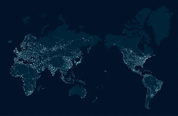 Научно Фантастическая Футуристическая Карта Мира — стоковый вектор