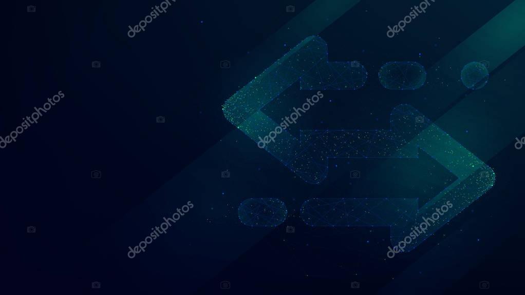 Hi-tech background with exchange icon, financial services money transfers