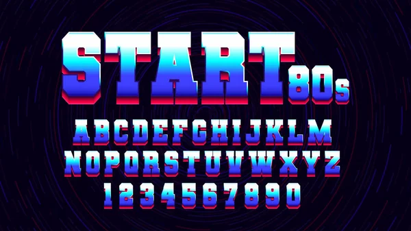 Retro futuristic latin font from video games, vector geometric l — Stock Vector