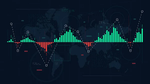 Futuristisches Dashboard Von Business Analytics Tools Systemarbeit Mit Daten Analytische — Stockvektor