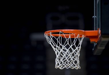 Basketball hoop isolated on black background clipart