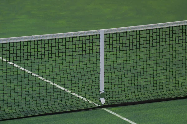 Pista Tenis Cubierta Con Superficie Alfombra Verde —  Fotos de Stock