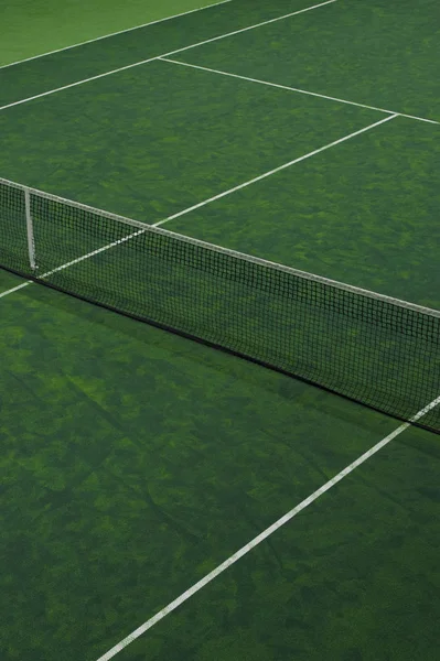 Campo Tennis Coperto Con Superficie Tappeto Verde — Foto Stock