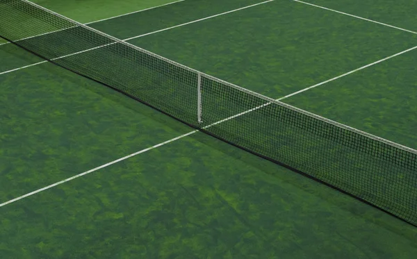 Tennisbaan Binnen Met Groene Tapijt Oppervlak — Stockfoto