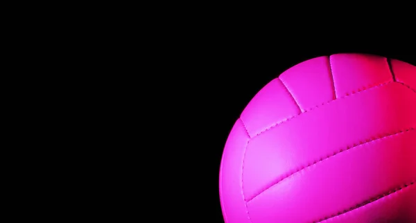Волейбольный Мяч Изолирован Черном Фоне Синяя Неоновая Концепция — стоковое фото