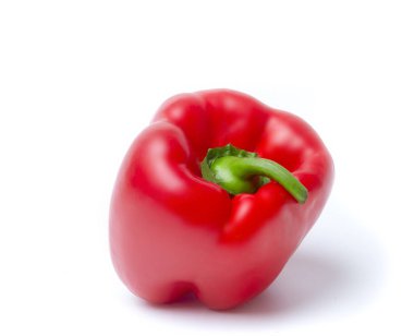Kırmızı Çan Biberinin Beyaz Arkaplana Karşı Yakın Çekimi