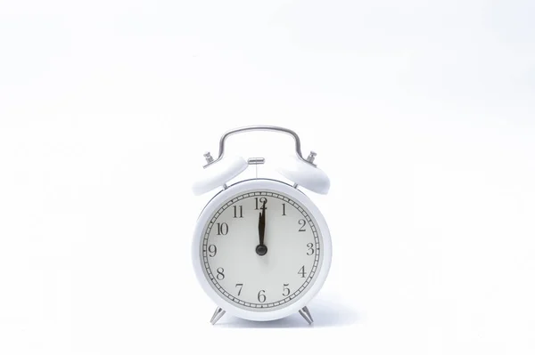 Relógio Alarme Retro Relógio Alarme Vintage Isolado Fundo Branco — Fotografia de Stock