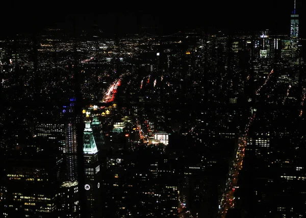 Cidade Noturna Nova York Eua — Fotografia de Stock