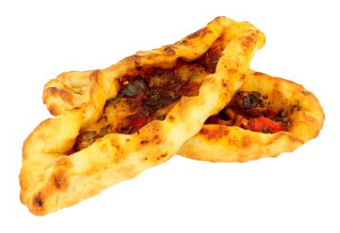 Sebze Pide stil Flatbreads kavrulmuş